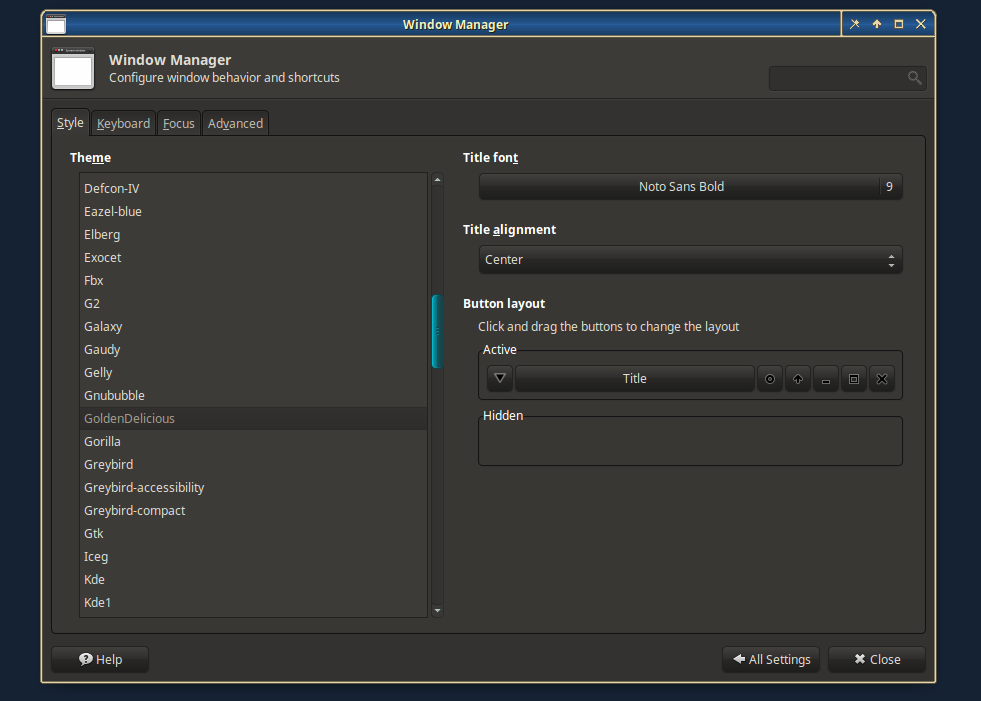GoldenDelicious as ... XFCE4 Window Manager theme? :)