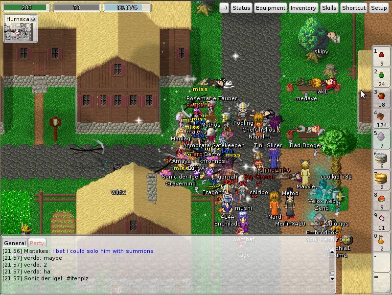 Two Grim Reapers cut down players in Hurnscald.